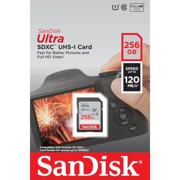 SANDISK ULTRA SDXC 256GB 120MB/s UHS-I Class 10